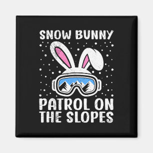 Aimant Patrouille de lapin de neige de skieur sur la sécu