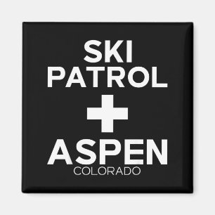 Aimant Patrouille de ski vintage aspen