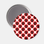 Aimant Patrouilles De Chien Noir En Pois Rouge (Recto/Verso)