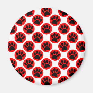 Aimant Patrouilles De Chien Noir En Pois Rouge