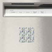 Aimant Patter les yoga poses | Yoga seamless pattern 66 (In Situ (Lave-vaisselle))