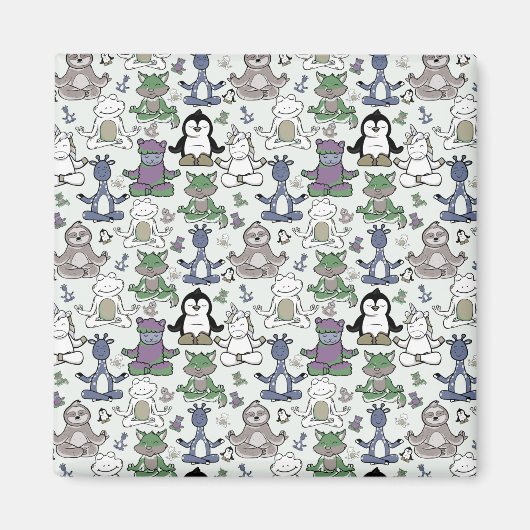 Aimant Patter les yoga poses | Yoga seamless pattern 66 (Devant)