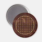 Aimant Pattern Leather Brown et Gold Damask (Recto/Verso)