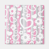 Aimant Pattern with Hearts and Flowers (Devant)