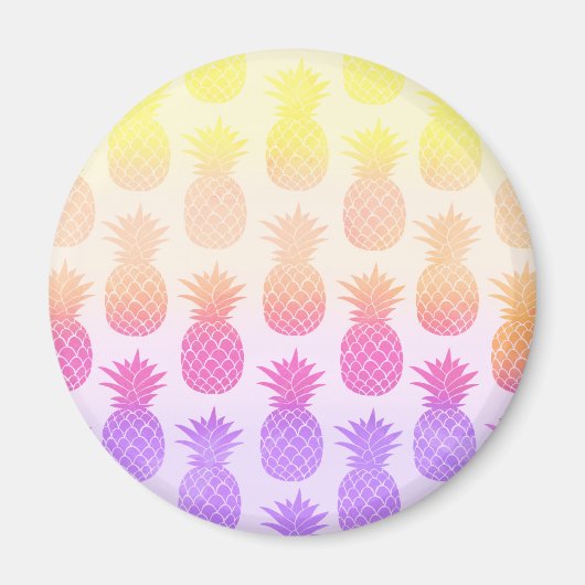 Aimant Patters de Girly Topical Rainbow Summer Pineapples (Devant)