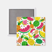 Aimant Patters de Red & Yellow Tropical Fruit (Recto/Verso)