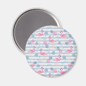 Aimant Patters de Whimsical Flamingo et Pineapple (Recto/Verso)