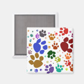 Aimant pattes de chat colorées (Recto/Verso)