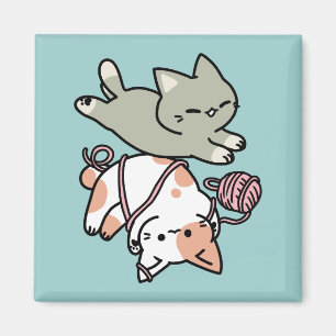 Aimant Pattes et Jeux – Illustration de Chat Adorable