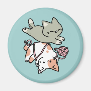 Aimant Pattes et Jeux – Illustration de Chat Adorable