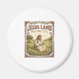 Aimant Pâturage de Jésus agneau Mignon Pâturage de Jésus
