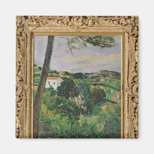 Aimant Paul Cezanne   Paysage avec toit rouge ou le pin