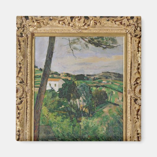 Aimant Paul Cezanne | Paysage avec toit rouge ou le pin (Devant)