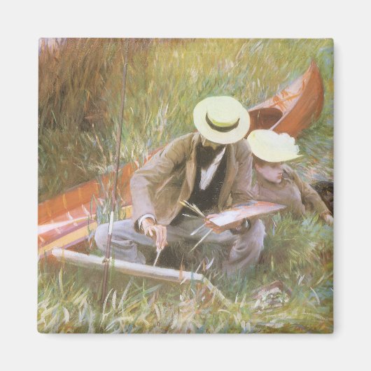 Aimant Paul Helleu Sketting with His Wife par JS Sargent (Devant)