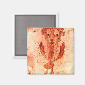 Aimant Paul Klee art : Angelus Novus (Nouveau Ange) (Recto/Verso)