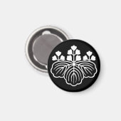 Aimant paulownia ombragée avec 5-3 fleurs (Recto/Verso)