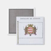 Aimant Pavillon de Guerre, détail des drapeaux de Monaco (Recto/Verso)
