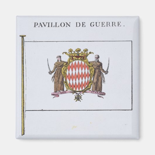 Aimant Pavillon de Guerre, détail des drapeaux de Monaco (Devant)