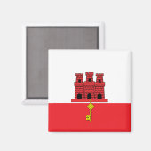Aimant Pavillon de haute qualité Gibraltar (Recto/Verso)