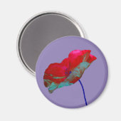 Aimant Pavot rouge au violet chaud (Recto/Verso)