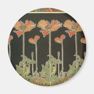Aimant Pavots vintages de Nouveau d'art populaire