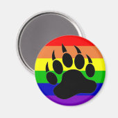 Aimant Paw à ours gay pride (Recto/Verso)