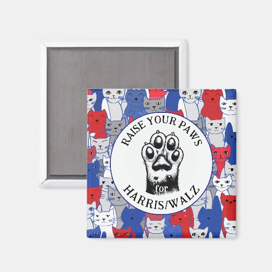Aimant Paw de chat pour Harris/Walz Design (Recto/Verso)