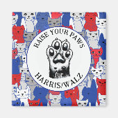 Aimant Paw de chat pour Harris/Walz Design (Devant)
