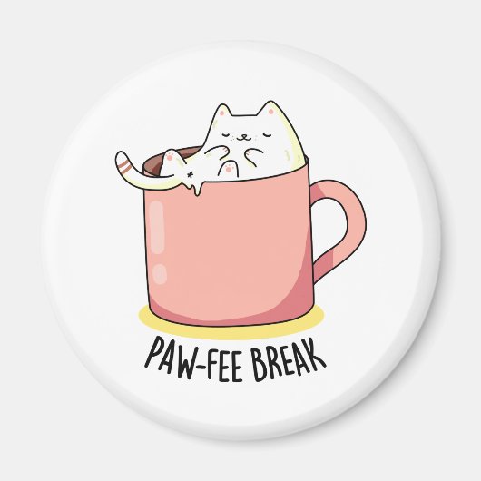 Aimant Pawfee Break Funny Kitty Chat dans une chaudière à (Devant)