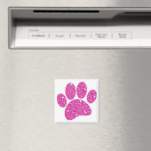 Aimant Pawprint de chien de Parties scintillant rose (In Situ (Lave-vaisselle))