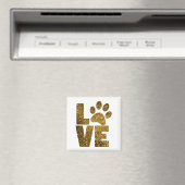 Aimant Pawprint Love in Gold (In Situ (Lave-vaisselle))