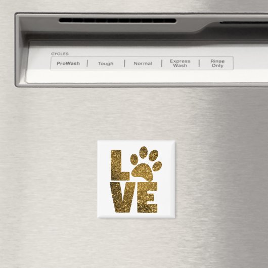 Aimant Pawprint Love in Gold (In Situ (Lave-vaisselle))