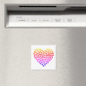Aimant Pawprint Rainbow Heart (In Situ (Lave-vaisselle))
