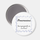 Aimant Pawprints Poméraniens - Customisés (Recto/Verso)