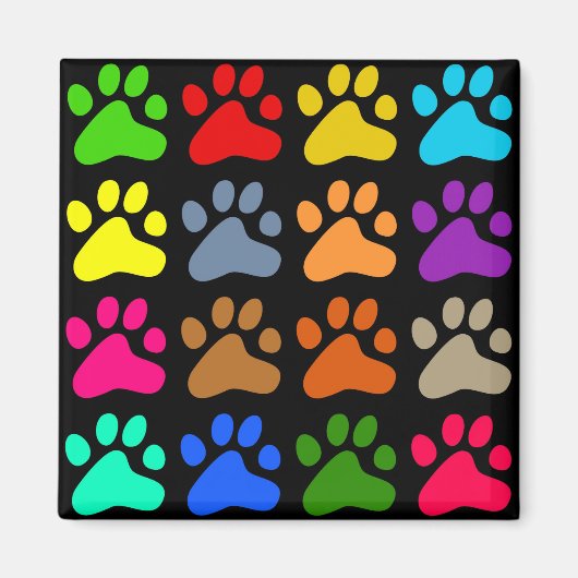 Aimant Paws colorés (Devant)