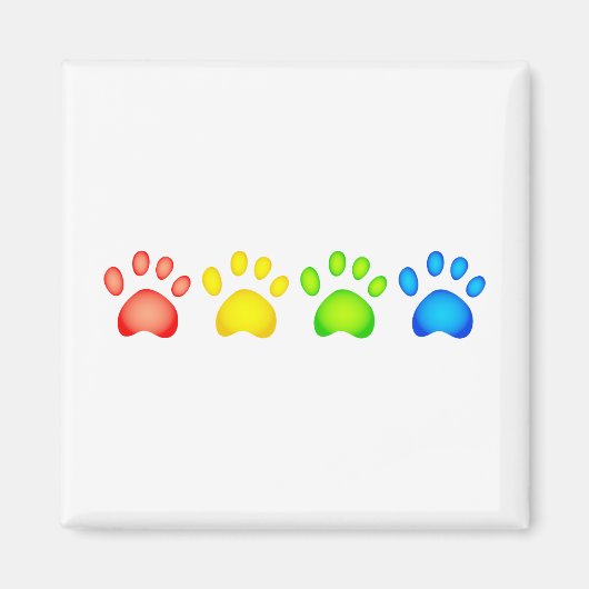 Aimant Paws colorés (Devant)