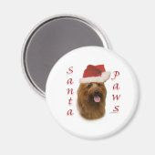 Aimant Paws de Terrier Père Noël (Recto/Verso)