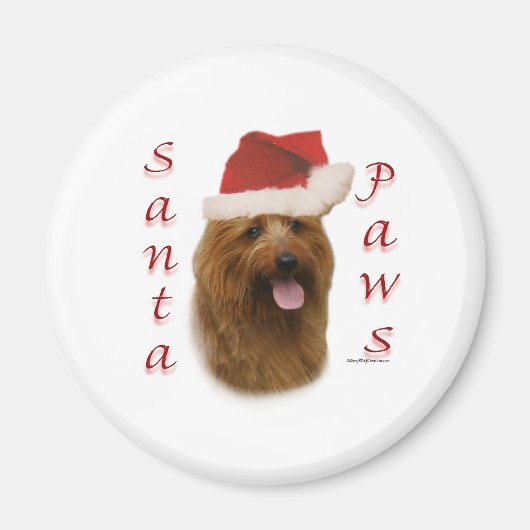 Aimant Paws de Terrier Père Noël (Devant)