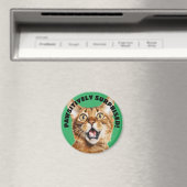 Aimant PAWSITIVEMENT SURPRIS ! Funny Crazy Cat Green (In Situ (Lave-vaisselle))