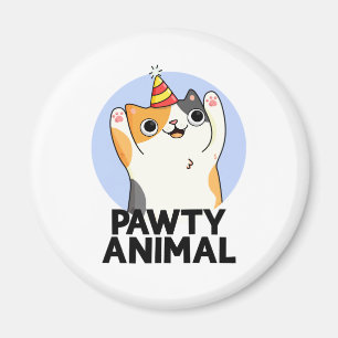 Aimant Pawty Animal Funny Party Casquette Cat Pun