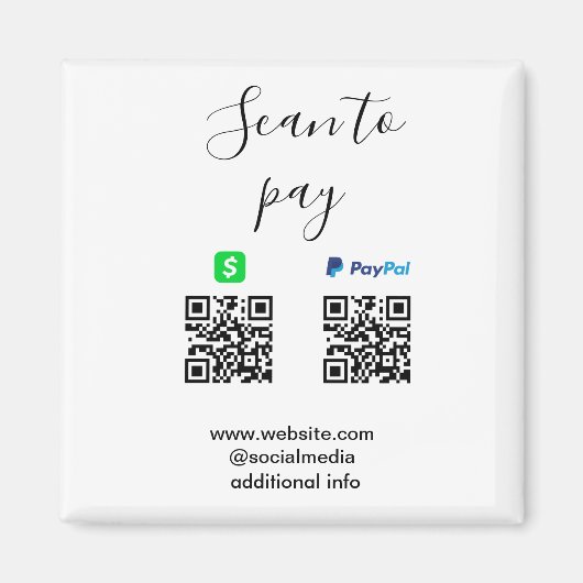 Aimant Paypal Cashapp scan to pay QR add business name lo (Devant)