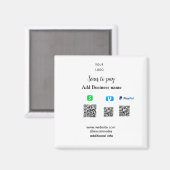 Aimant Paypal Cashapp venmo scan pour payer QR ajouter un (Recto/Verso)