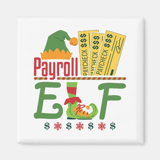 Aimant Payroll Elf Noël commis de paye Gestionnaire (Devant)
