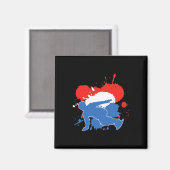 Aimant Pays-Bas Flag Snowboard - Dutch Snowboard (Recto/Verso)