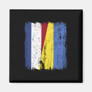 Aimant Pays-Bas Ukraine Demi-Drapeau Néerlandais Ukrainie