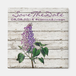 Aimant pays blanc grange bois violet lilas mariage
