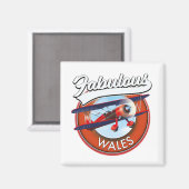 Aimant Pays de Galles fabuleux patch rétro de voyage (Recto/Verso)