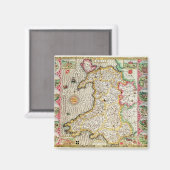 Aimant Pays de Galles, gravée par Jodocus Hondius (Recto/Verso)
