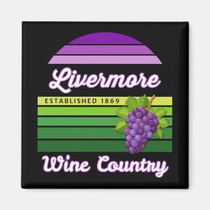 Aimant Pays du vin de Livermore Raisins rayures violettes