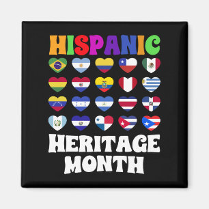 Aimant Pays Latino Drapeaux Coeur, Bonne Fête